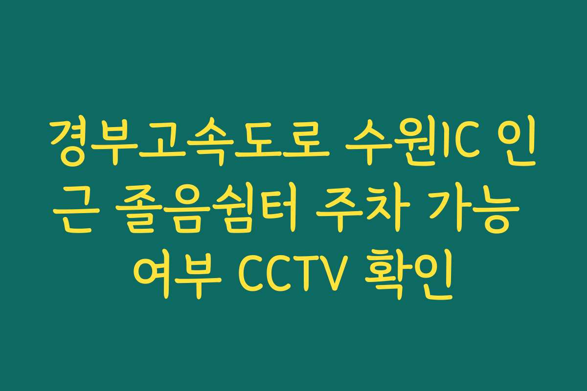경부고속도로 수원IC 인근 졸음쉼터 주차 가능 여부 CCTV 확인