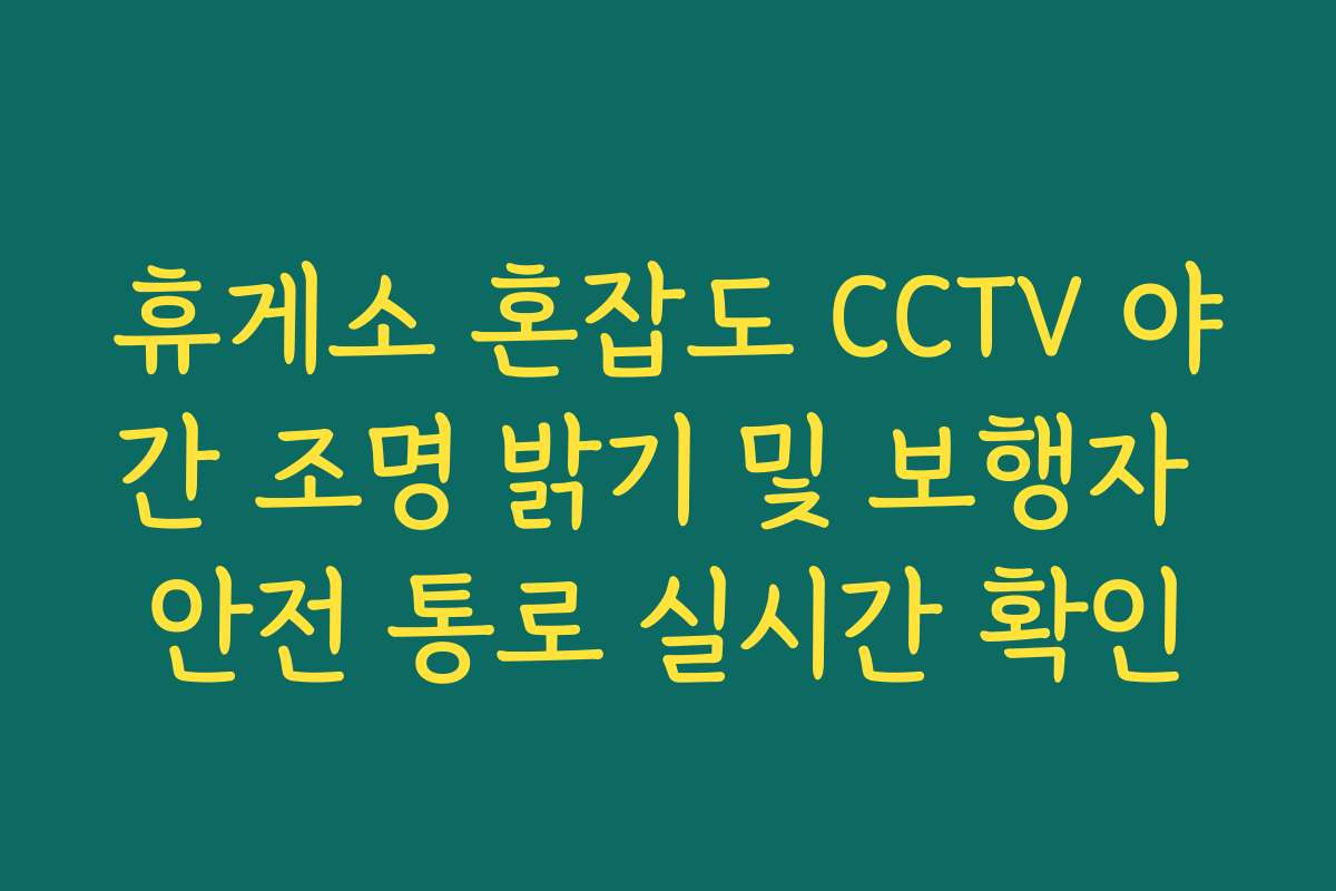 휴게소 혼잡도 CCTV 야간 조명 밝기 및 보행자 안전 통로 실시간 확인