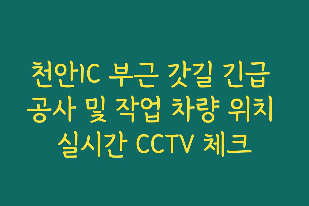 천안IC 부근 갓길 긴급 공사 및 작업 차량 위치 실시간 CCTV 체크