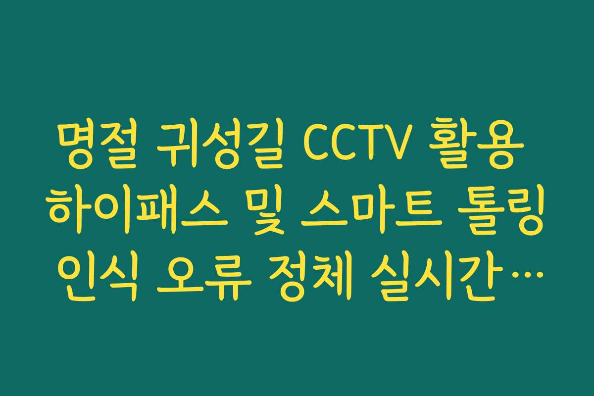 명절 귀성길 CCTV 활용 하이패스 및 스마트 톨링 인식 오류 정체 실시간 확인