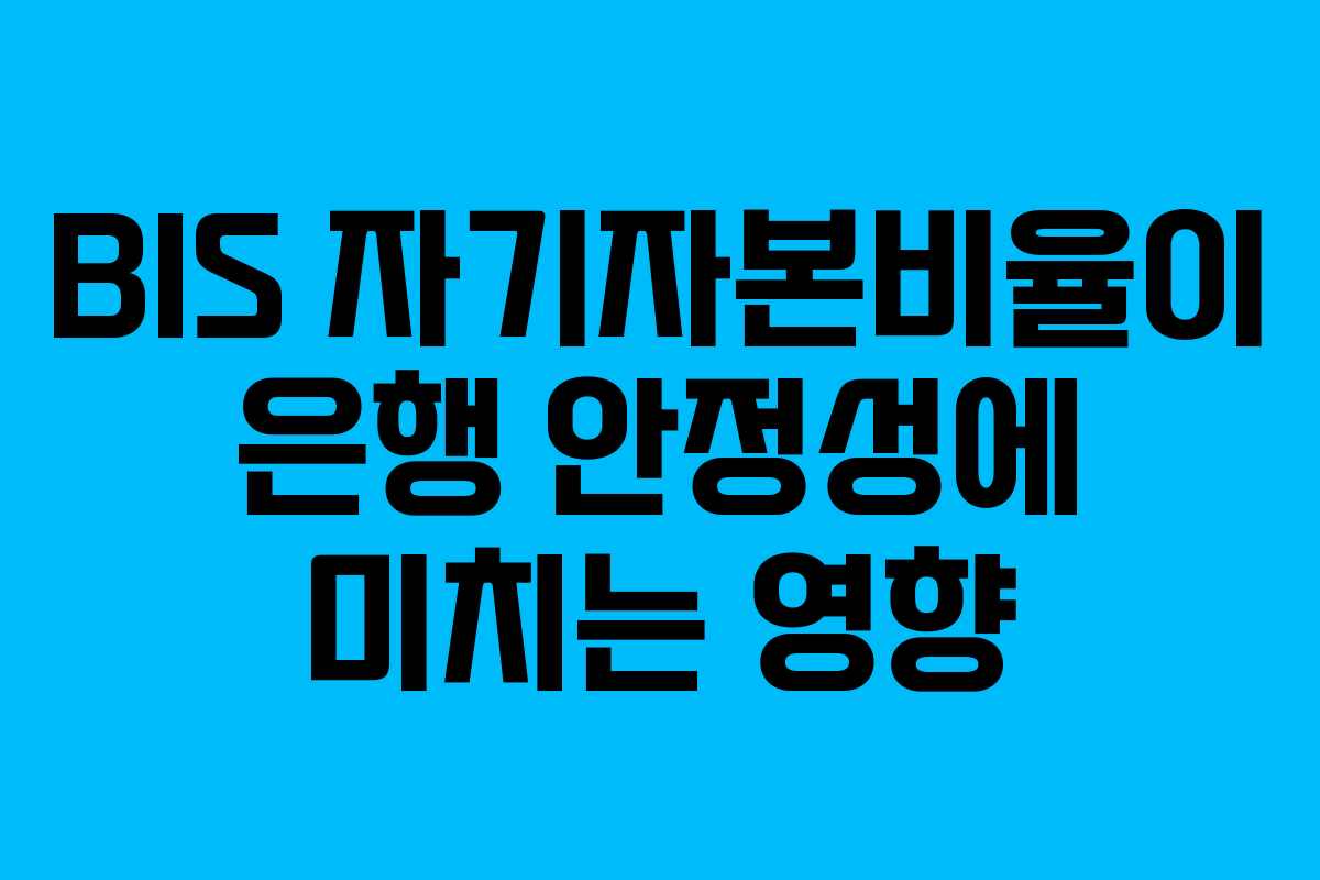 BIS 자기자본비율이 은행 안정성에 미치는 영향