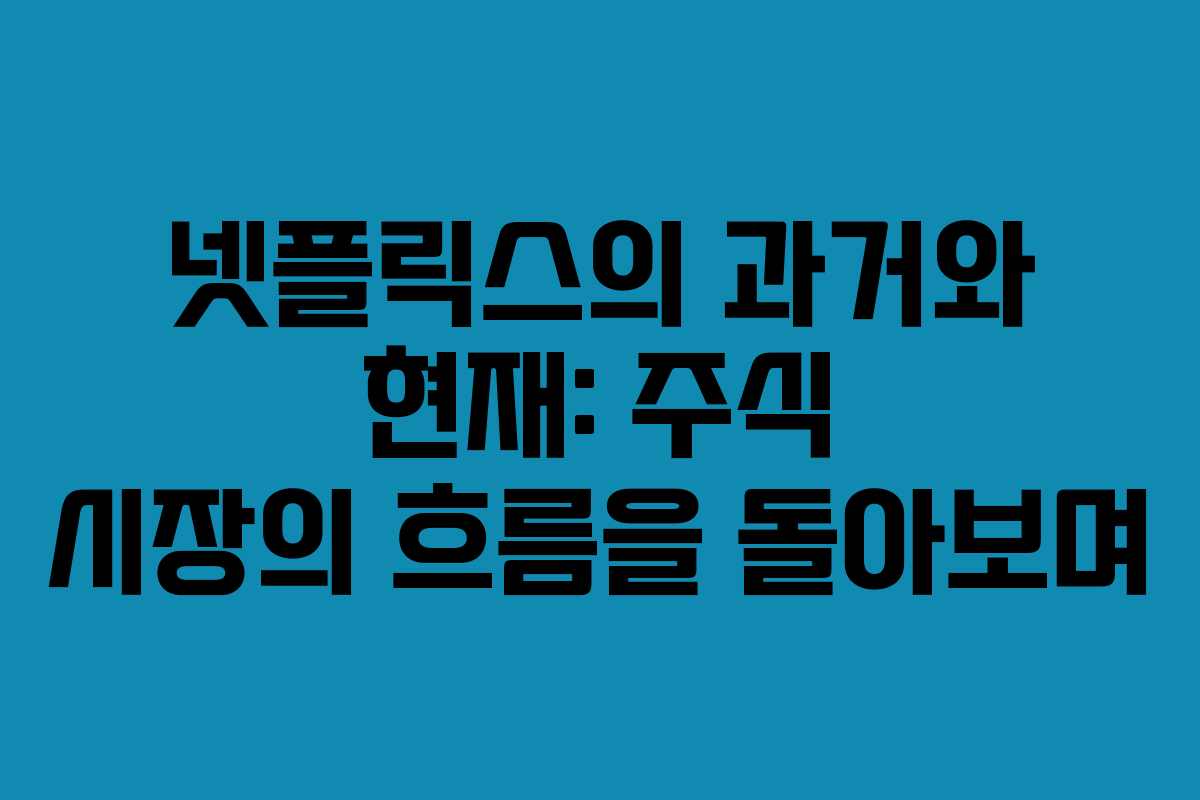 넷플릭스의 과거와 현재: 주식 시장의 흐름을 돌아보며