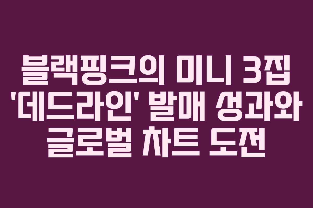 블랙핑크의 미니 3집 ‘데드라인’ 발매 성과와 글로벌 차트 도전