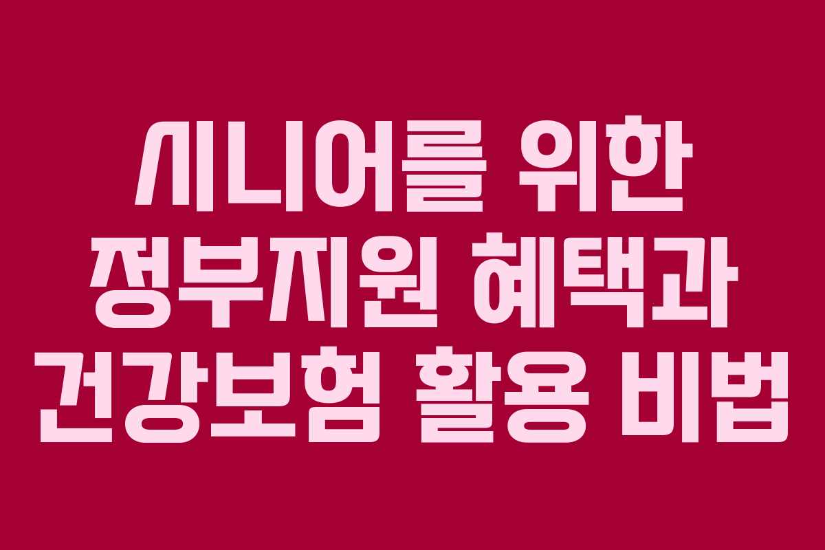 시니어를 위한 정부지원 혜택과 건강보험 활용 비법