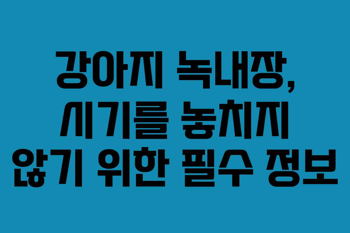 강아지 녹내장, 시기를 놓치지 않기 위한 필수 정보