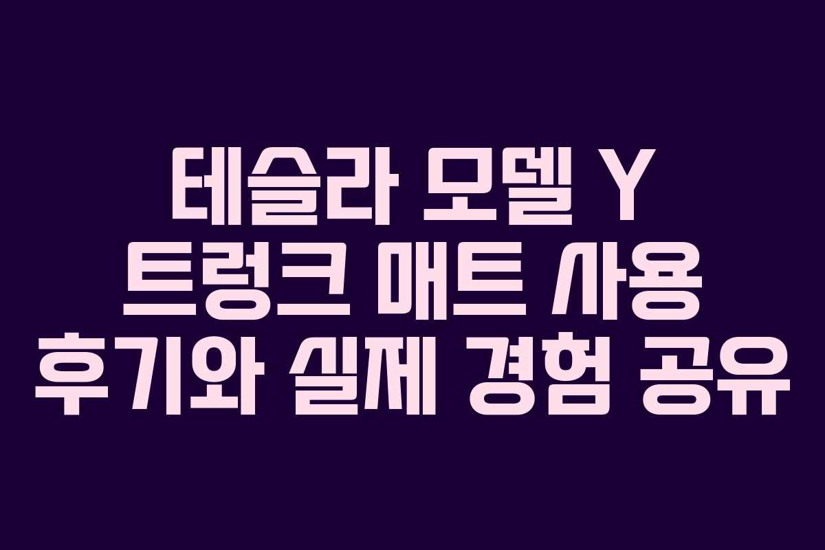 테슬라 모델 Y 트렁크 매트 사용 후기와 실제 경험 공유