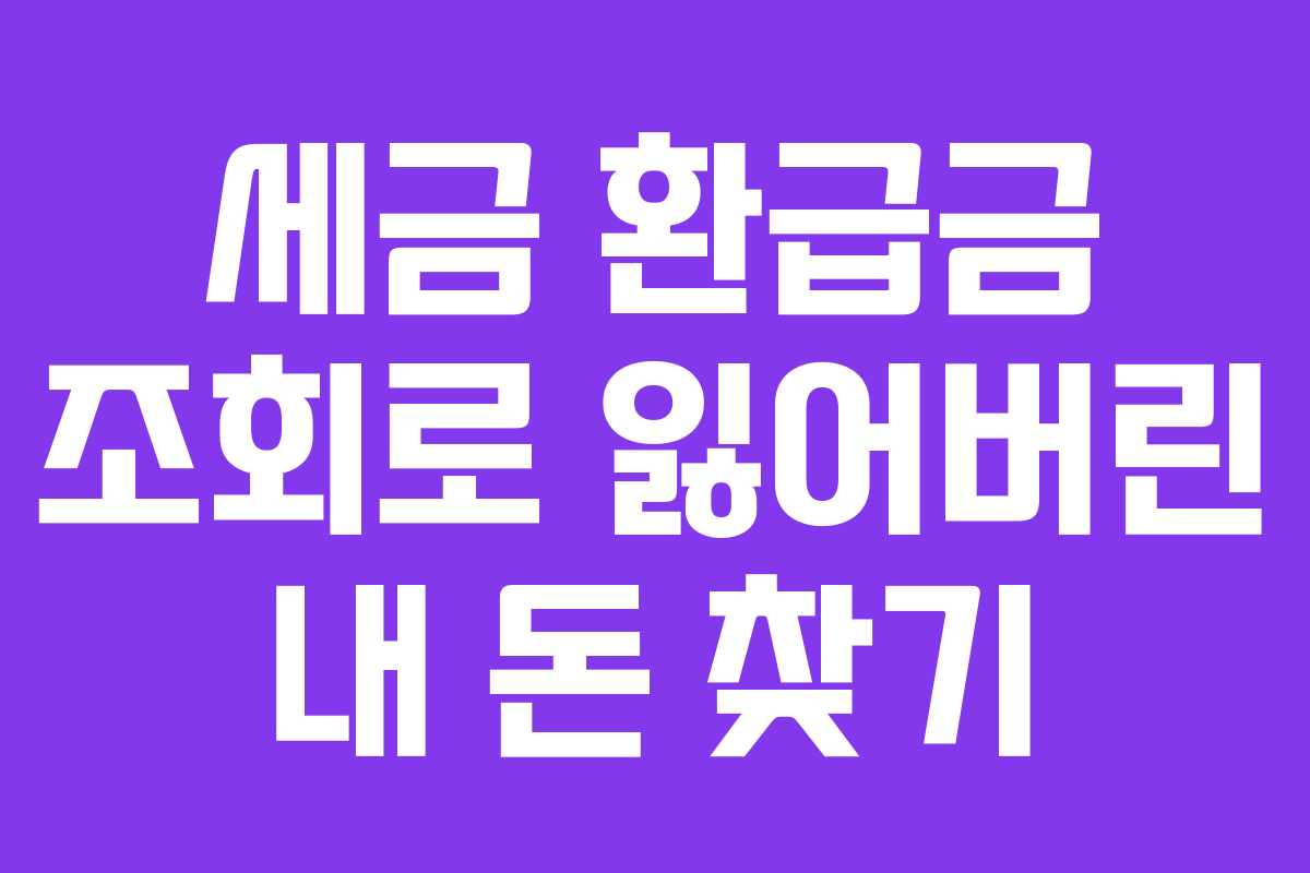 세금 환급금 조회로 잃어버린 내 돈 찾기