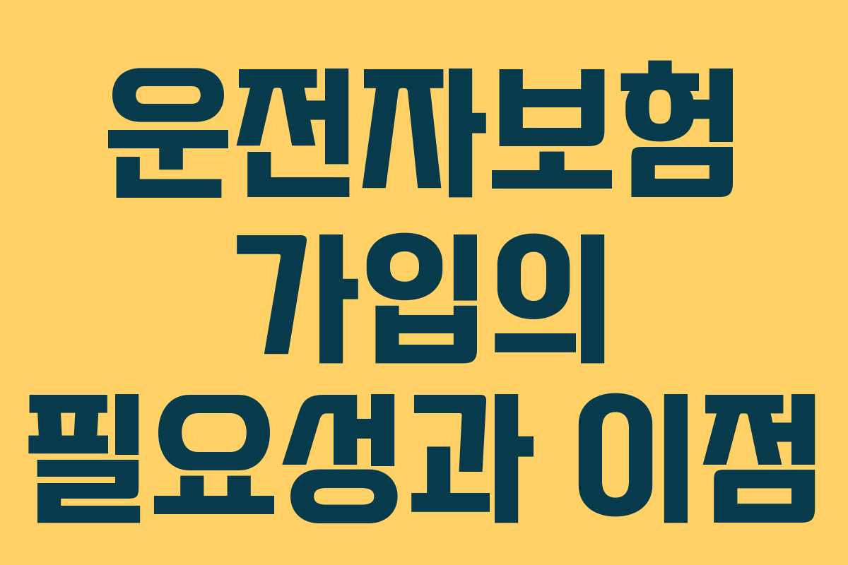 운전자보험 가입의 필요성과 이점