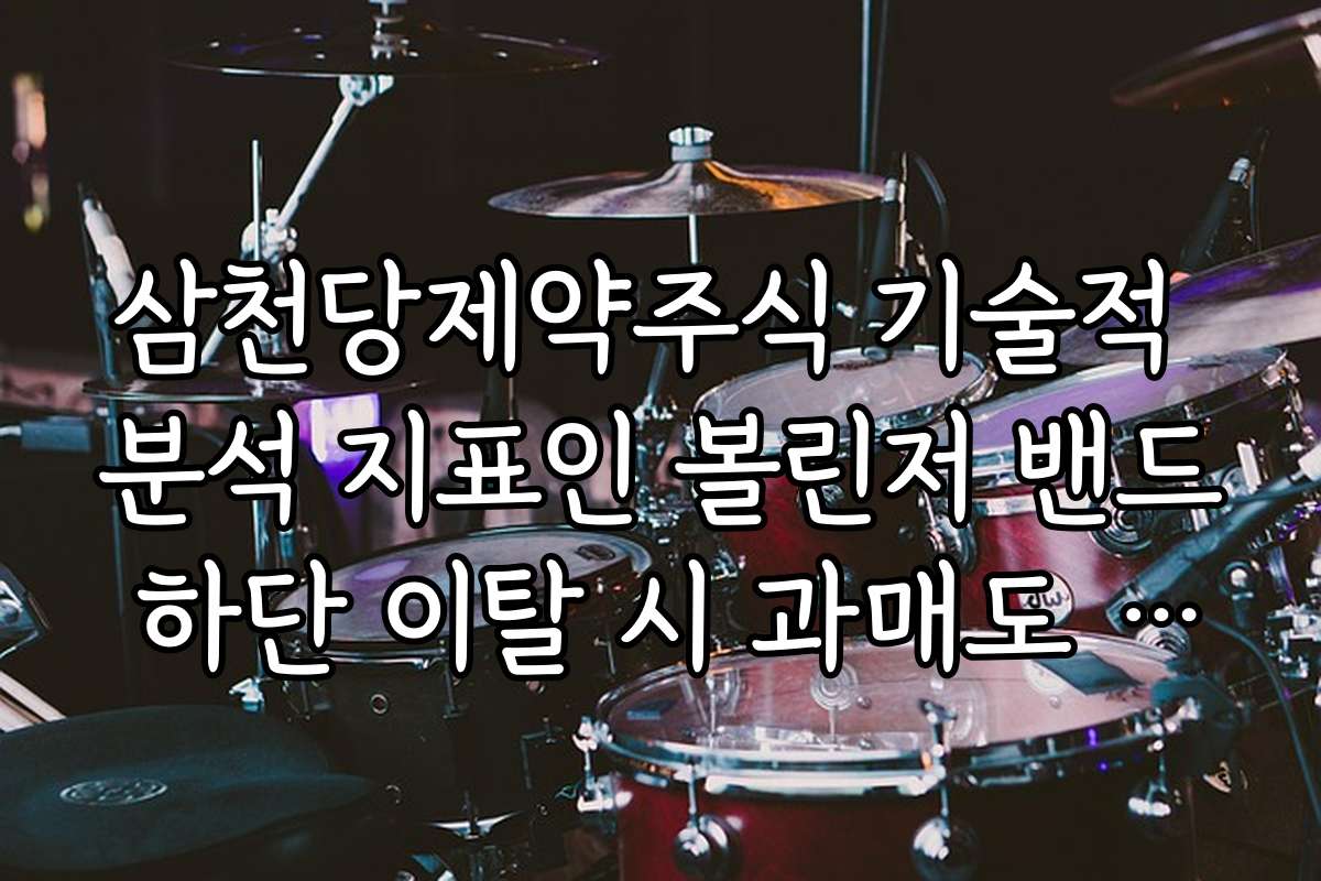 삼천당제약주식 기술적 분석 지표인 볼린저 밴드 하단 이탈 시 과매도 반등 노리기