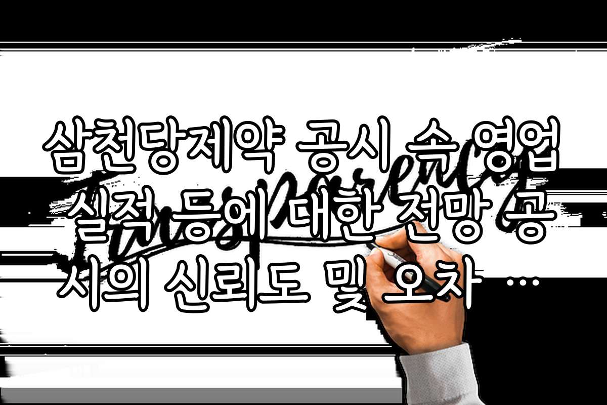 삼천당제약 공시 속 영업 실적 등에 대한 전망 공시의 신뢰도 및 오차 범위 분석