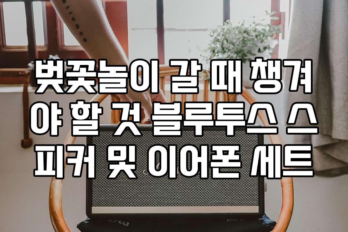 벚꽃놀이 갈 때 챙겨야 할 것 블루투스 스피커 및 이어폰 세트