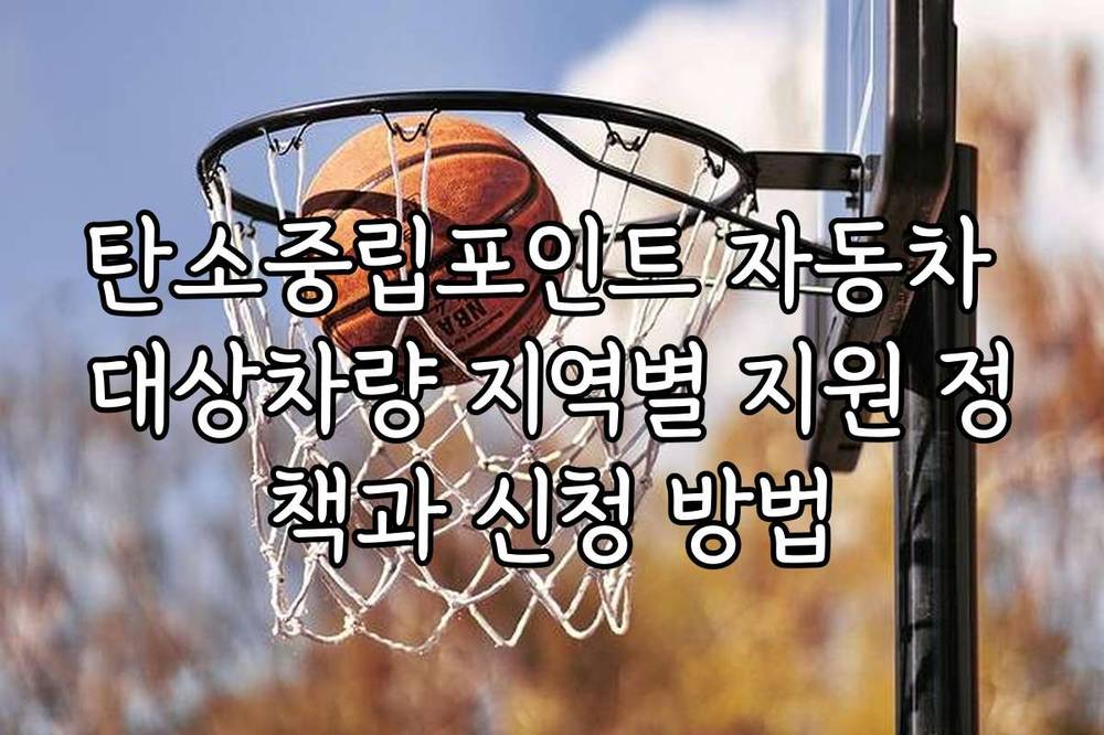 탄소중립포인트 자동차 대상차량 지역별 지원 정책과 신청 방법