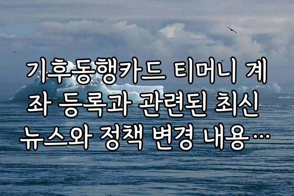 기후동행카드 티머니 계좌 등록과 관련된 최신 뉴스와 정책 변경 내용을 신속히 전달합니다