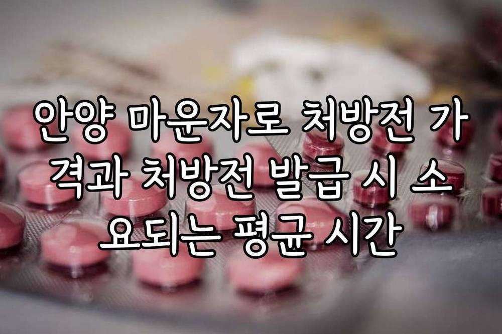 안양 마운자로 처방전 가격과 처방전 발급 시 소요되는 평균 시간
