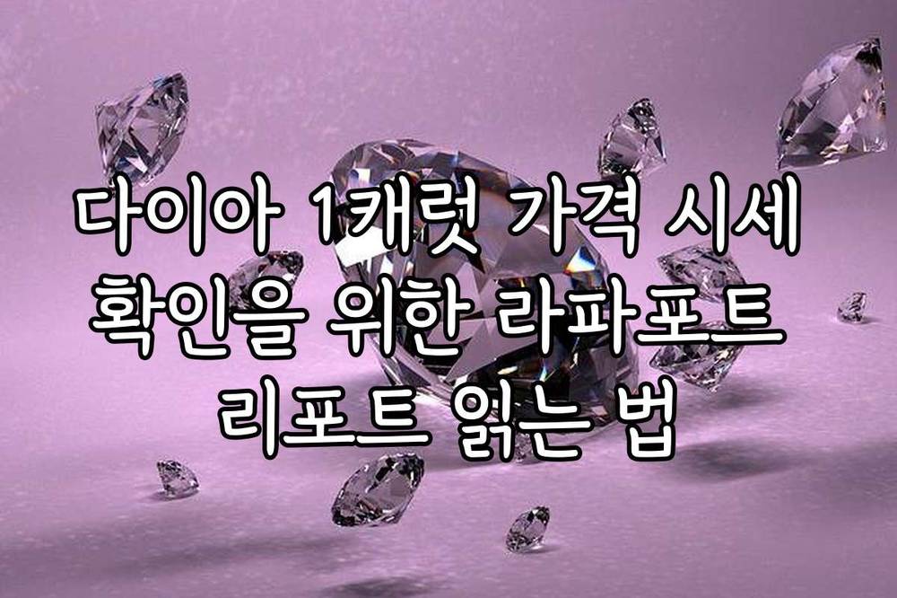 다이아 1캐럿 가격 시세 확인을 위한 라파포트 리포트 읽는 법