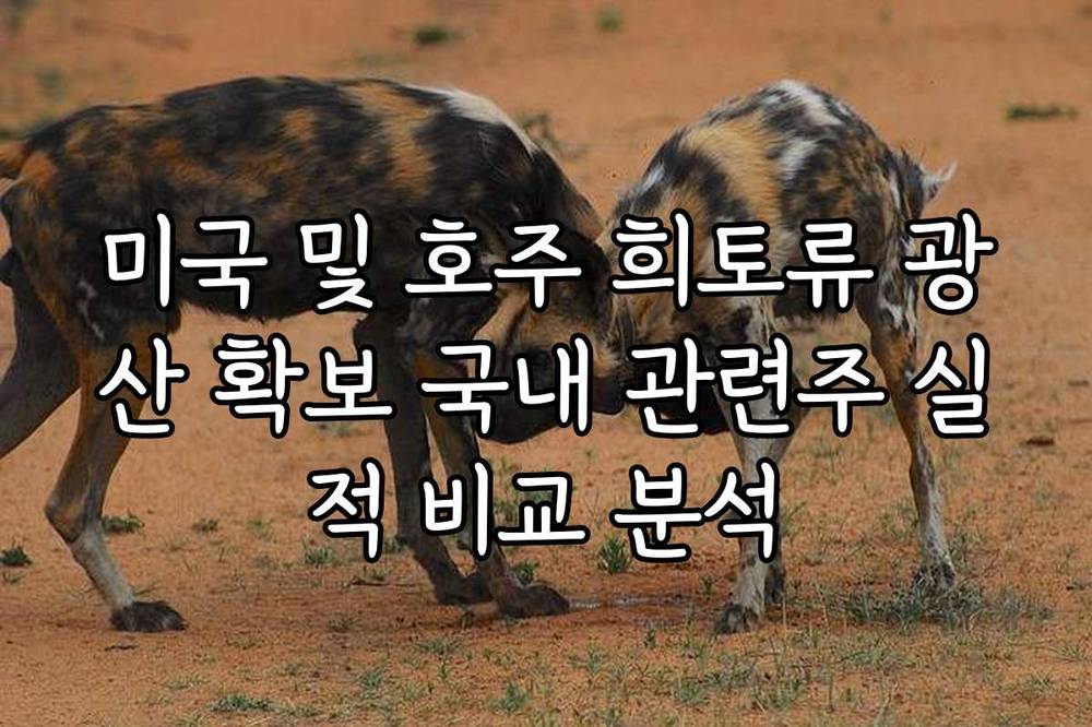 미국 및 호주 희토류 광산 확보 국내 관련주 실적 비교 분석