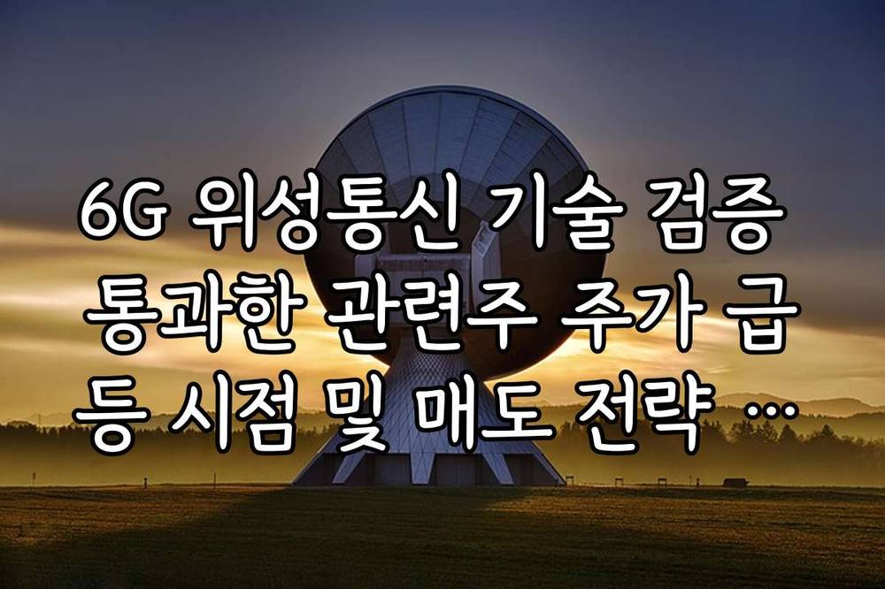 6G 위성통신 기술 검증 통과한 관련주 주가 급등 시점 및 매도 전략 제안