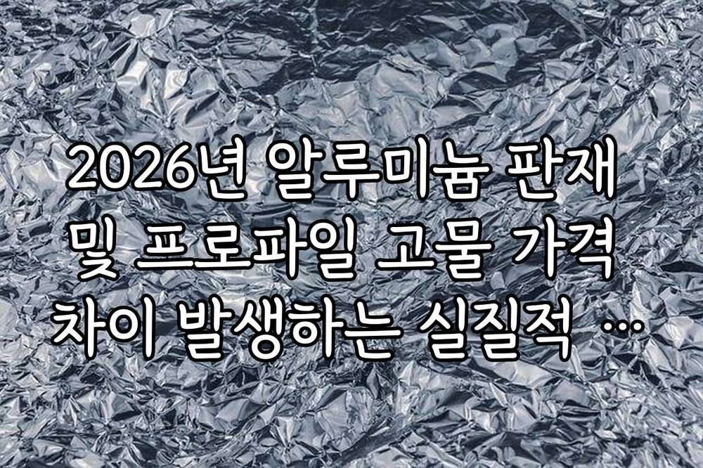 2026년 알루미늄 판재 및 프로파일 고물 가격 차이 발생하는 실질적 이유