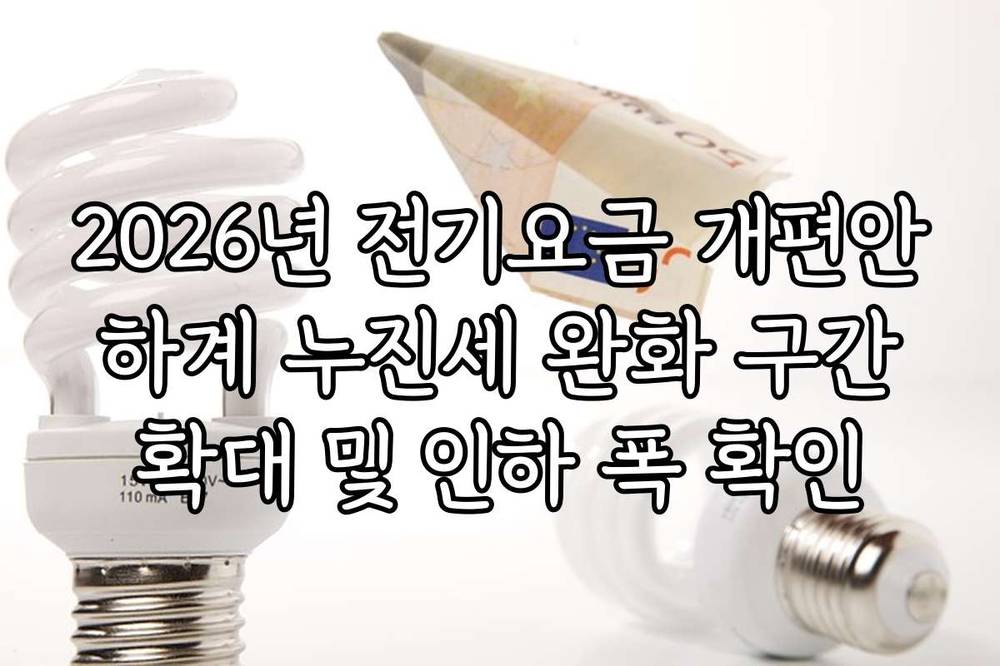 2026년 전기요금 개편안 하계 누진세 완화 구간 확대 및 인하 폭 확인