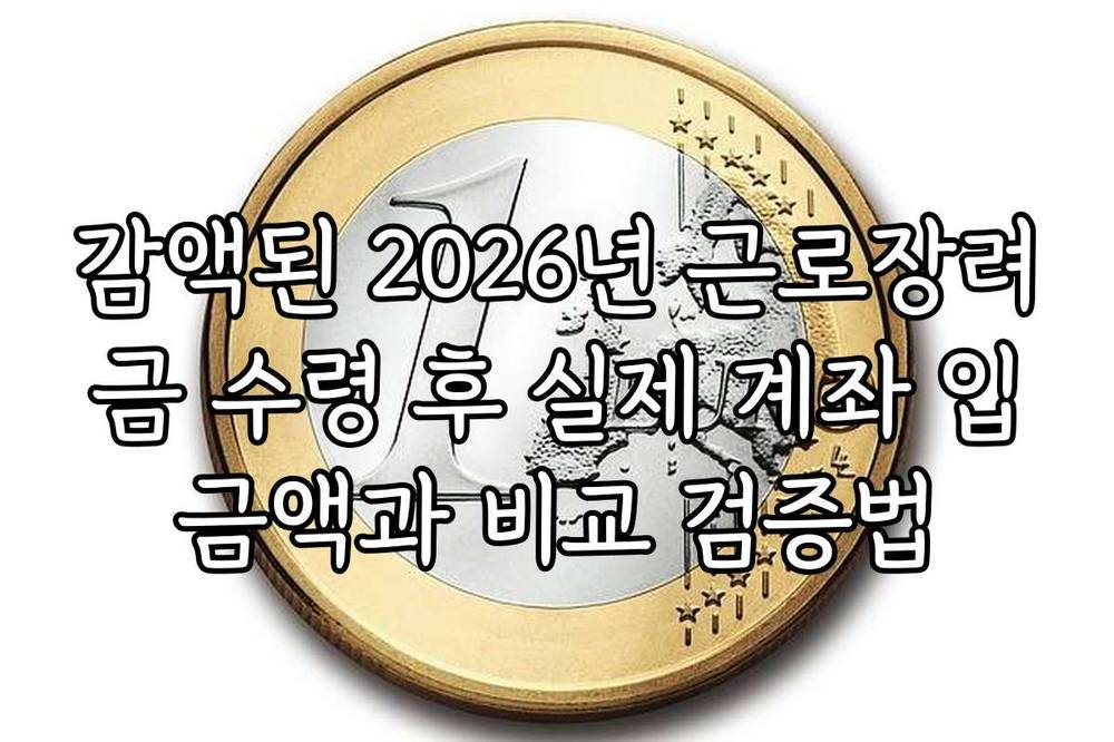 감액된 2026년 근로장려금 수령 후 실제 계좌 입금액과 비교 검증법
