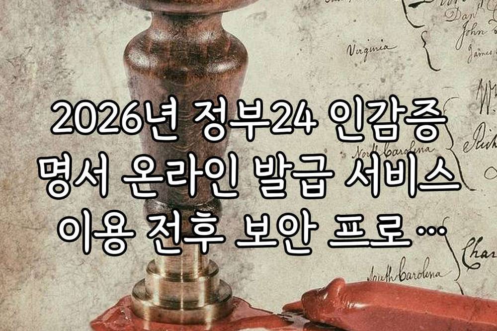 2026년 정부24 인감증명서 온라인 발급 서비스 이용 전후 보안 프로그램 업데이트