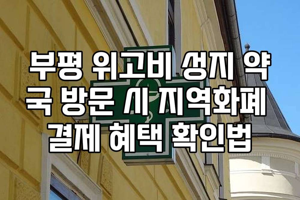 부평 위고비 성지 약국 방문 시 지역화폐 결제 혜택 확인법