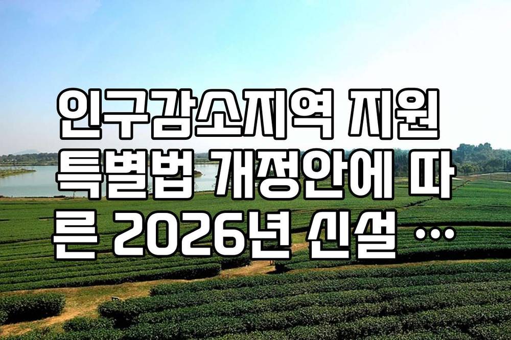 인구감소지역 지원 특별법 개정안에 따른 2026년 신설 혜택 체크리스트