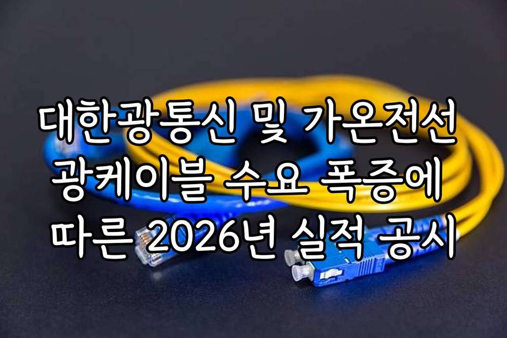 대한광통신 및 가온전선 광케이블 수요 폭증에 따른 2026년 실적 공시