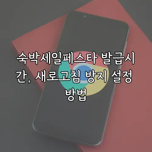 숙박세일페스타 발급시간, 새로고침 방지 설정 방법