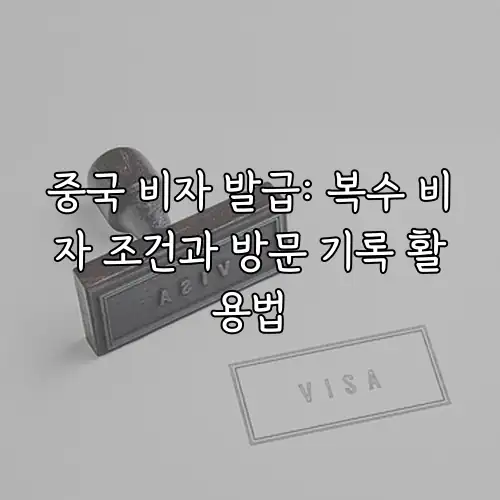 중국 비자 발급: 복수 비자 조건과 방문 기록 활용법