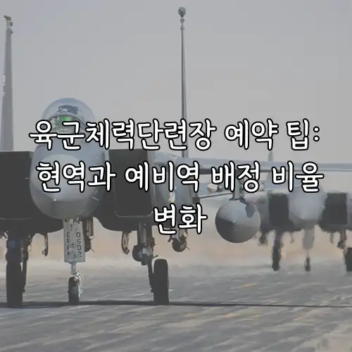 육군체력단련장 예약 팁: 현역과 예비역 배정 비율 변화