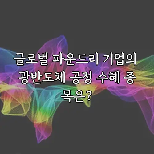 글로벌 파운드리 기업의 광반도체 공정 수혜 종목은?