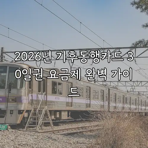 2026년 기후동행카드 30일권 요금제 완벽 가이드