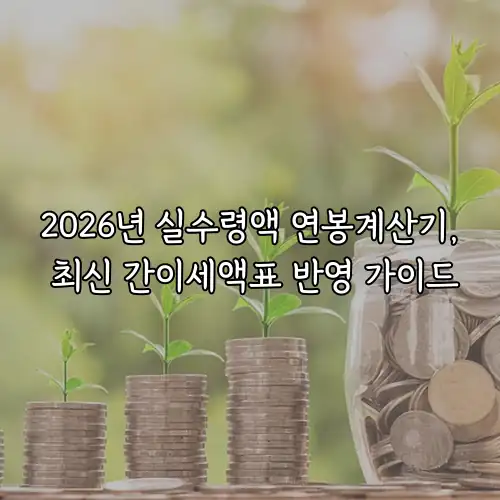 2026년 실수령액 연봉계산기, 최신 간이세액표 반영 가이드