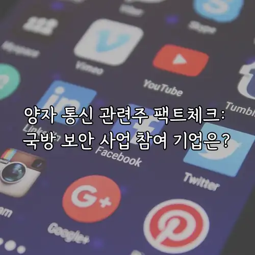 양자 통신 관련주 팩트체크: 국방 보안 사업 참여 기업은?
