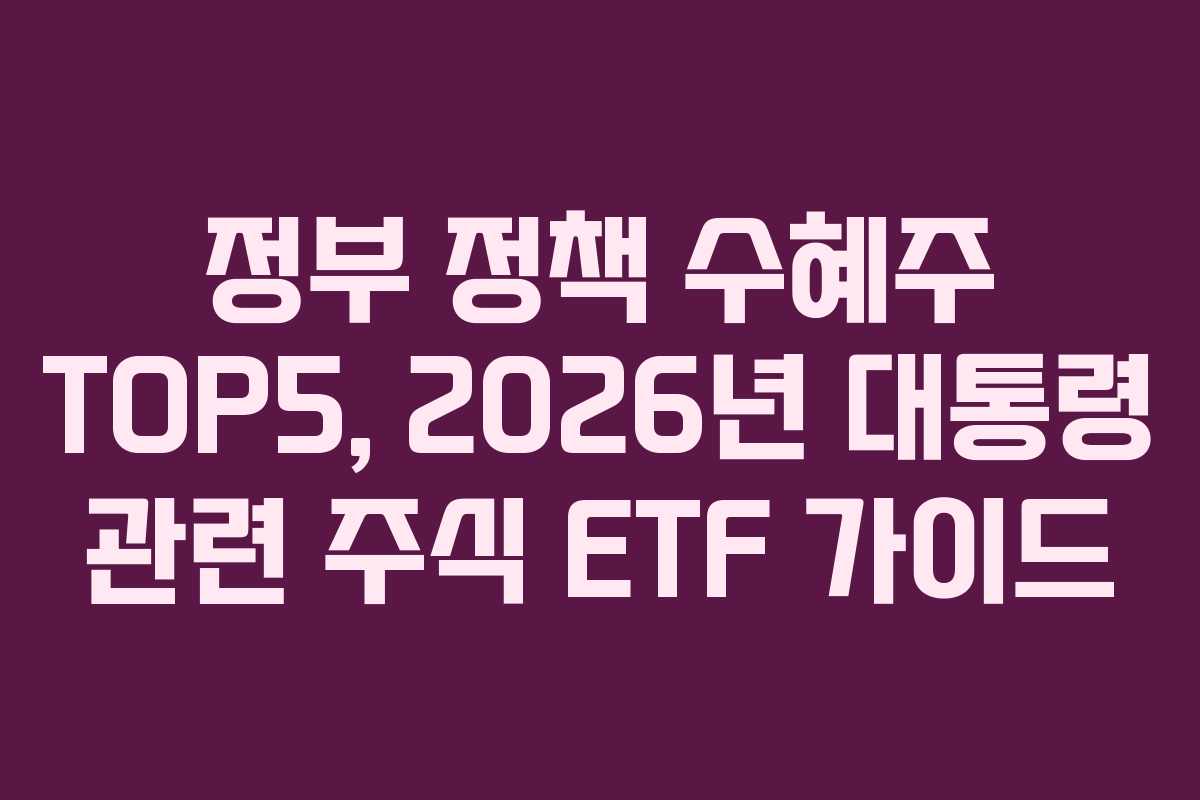 정부-정책-수혜주-TOP5,-2026년-대통령-관련-주식-ETF-가이드