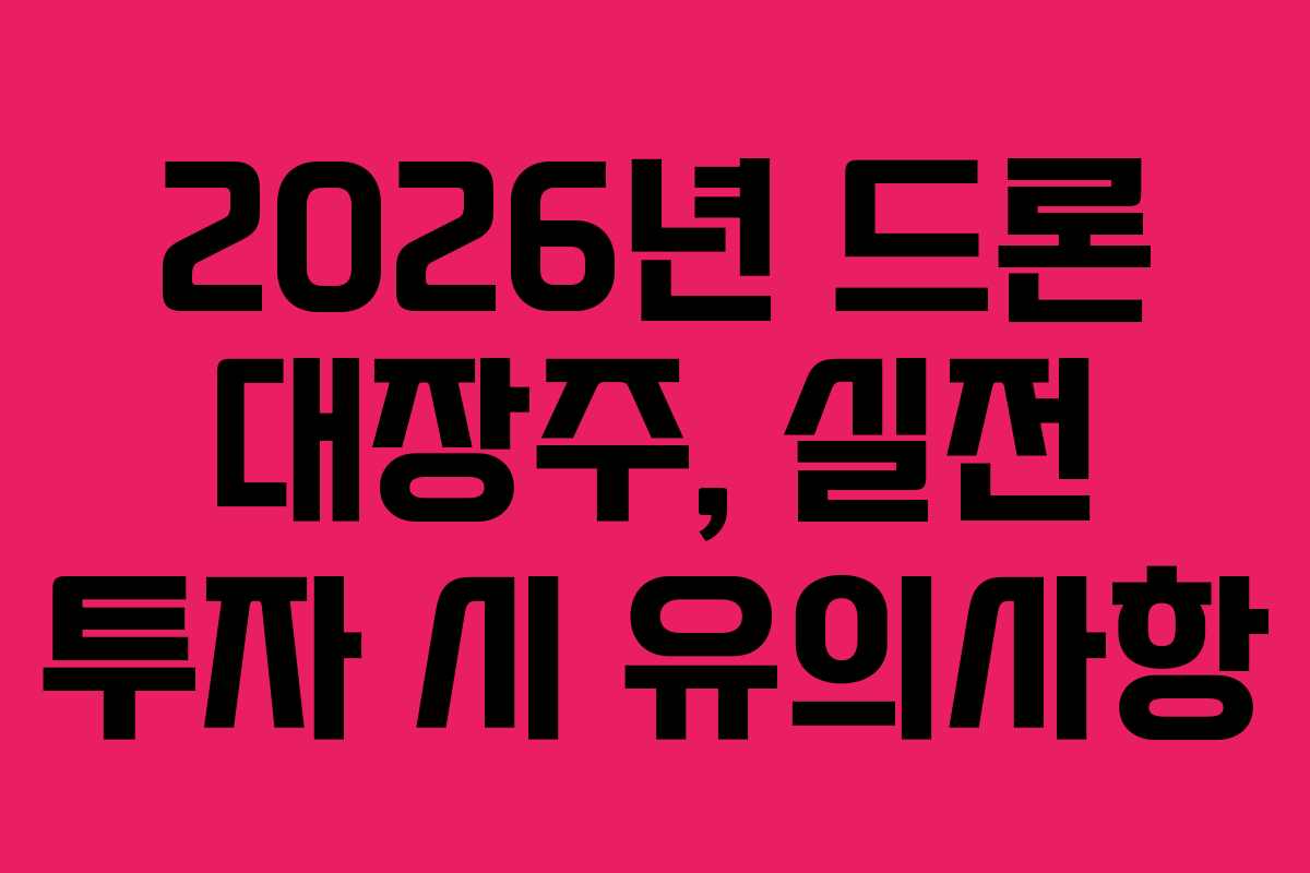 2026년-드론-대장주,-실전-투자-시-유의사항