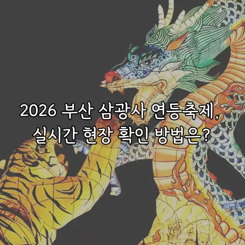 2026 부산 삼광사 연등축제, 실시간 현장 확인 방법은?