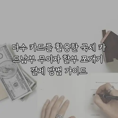 다수 카드를 활용한 국세 카드납부 무이자 할부 쪼개기 결제 방법 가이드